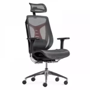 Кресло SitUp BARRACUDA (Барракуда) Chrome (сетка Dark Grey/ткань Dark Grey)